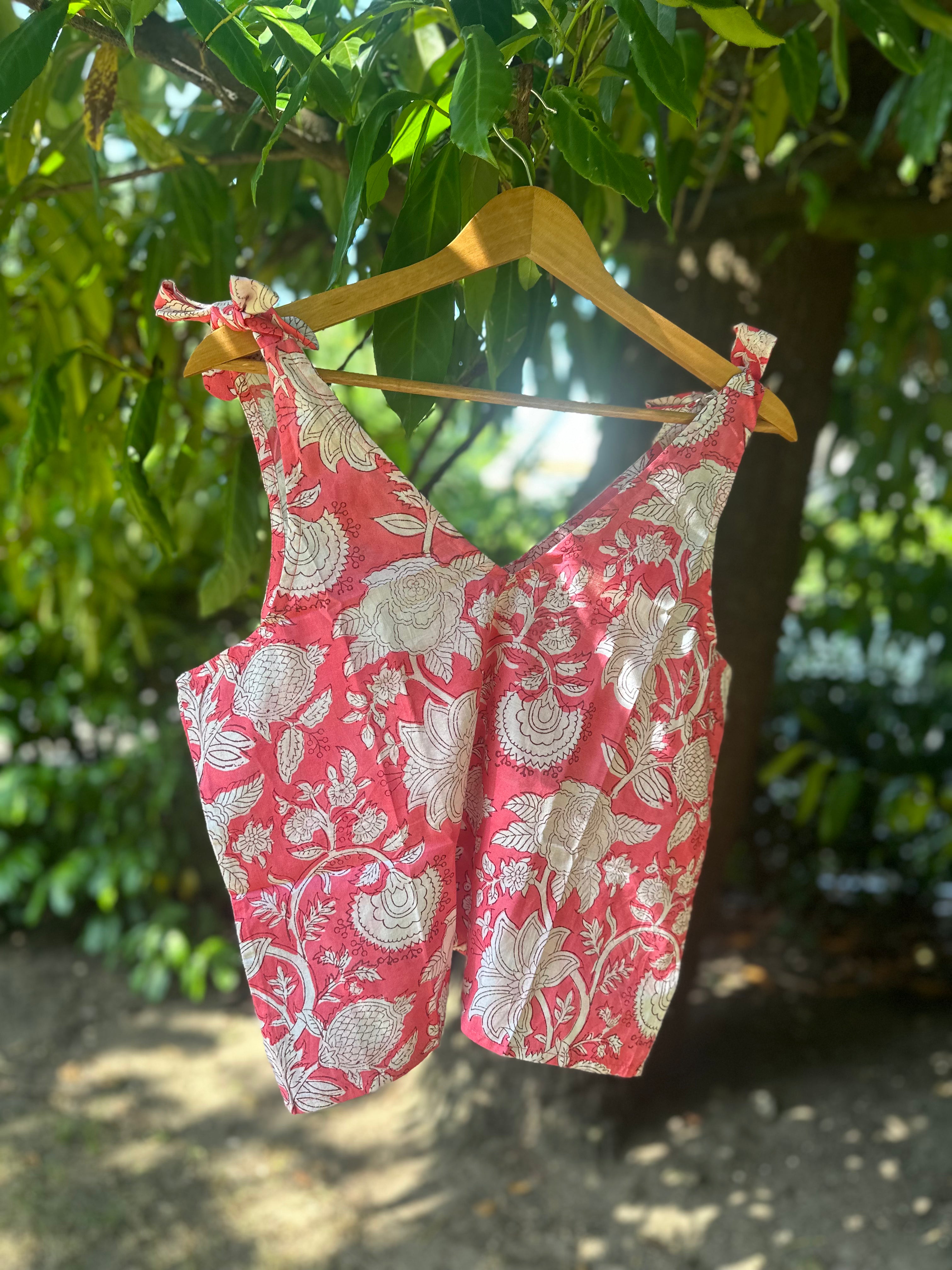 Cherry Crumble Bow Tie Top