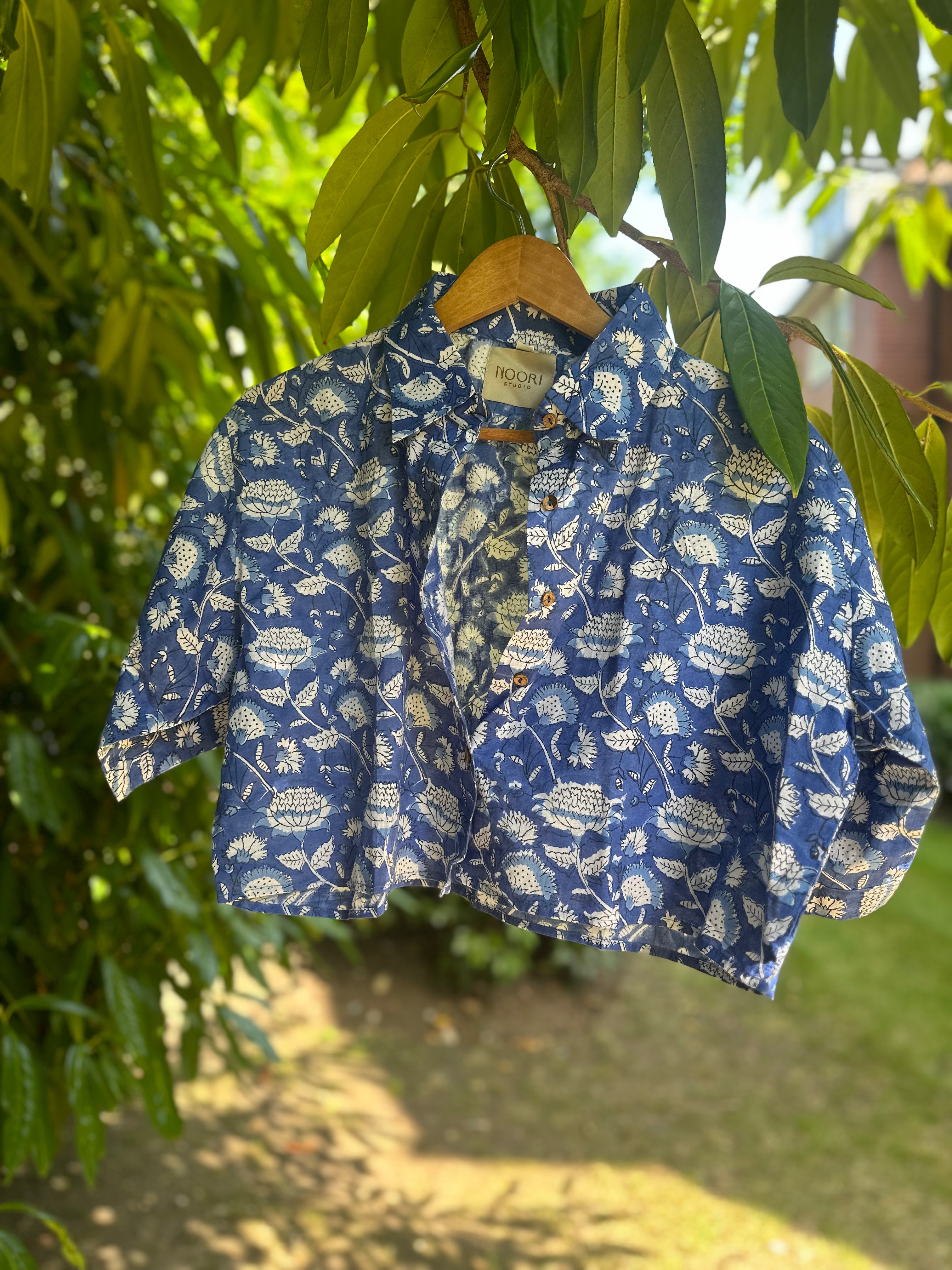 Blueberries & Cream Crop Shirt